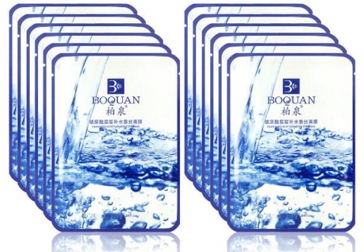 柏泉 玻尿酸层层补水蚕丝面膜贴12片图片