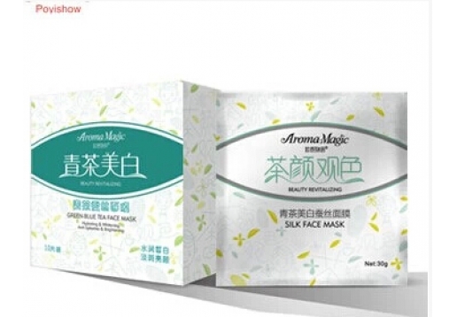 泊伊秀 芳香物语茶颜观色青茶蚕丝面膜10片装图片