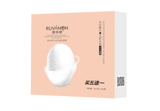  洛华侬 蚕丝蛋白润白细肤面贴膜6片图片