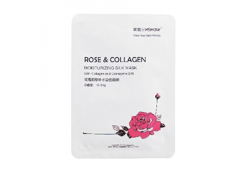 圣雪兰 玫瑰胶原补水蚕丝面膜贴25g*1片图片