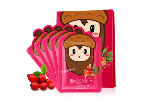 诗婷露雅 玫瑰果樱桃晶透面贴膜5片图片