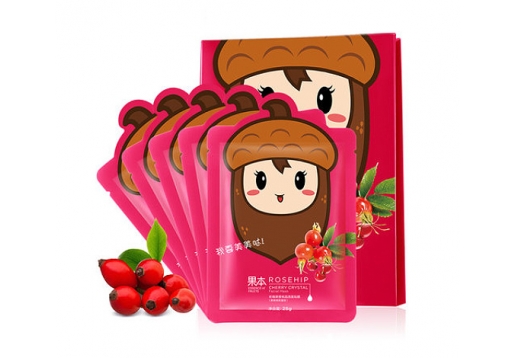 诗婷露雅 玫瑰果樱桃晶透面贴膜10片图片